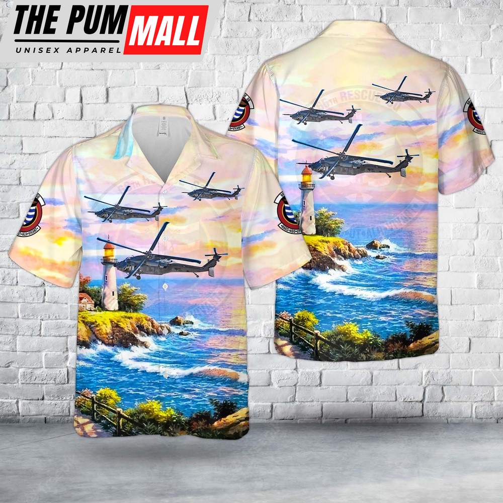 Air Force Hawaiian Shirt, US Air Force 89-26204 – Sikorsky HH-60G Pave Hawk 66th Rescue Squadron Hawaiian Shirt, Veteran Hawaiian Shirt