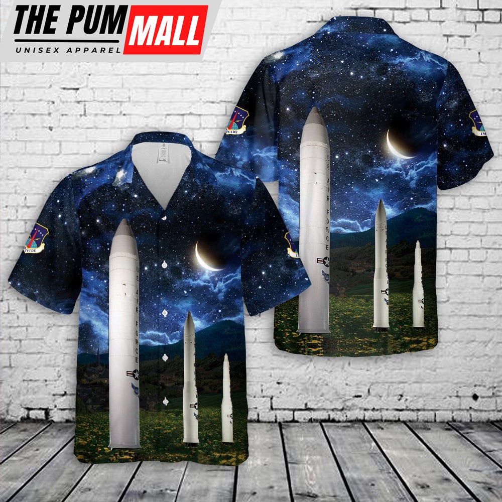 Air Force Hawaiian Shirt, US Air Force 90th Missile Wing Hawaiian Shirt, Veteran Hawaiian Shirt
