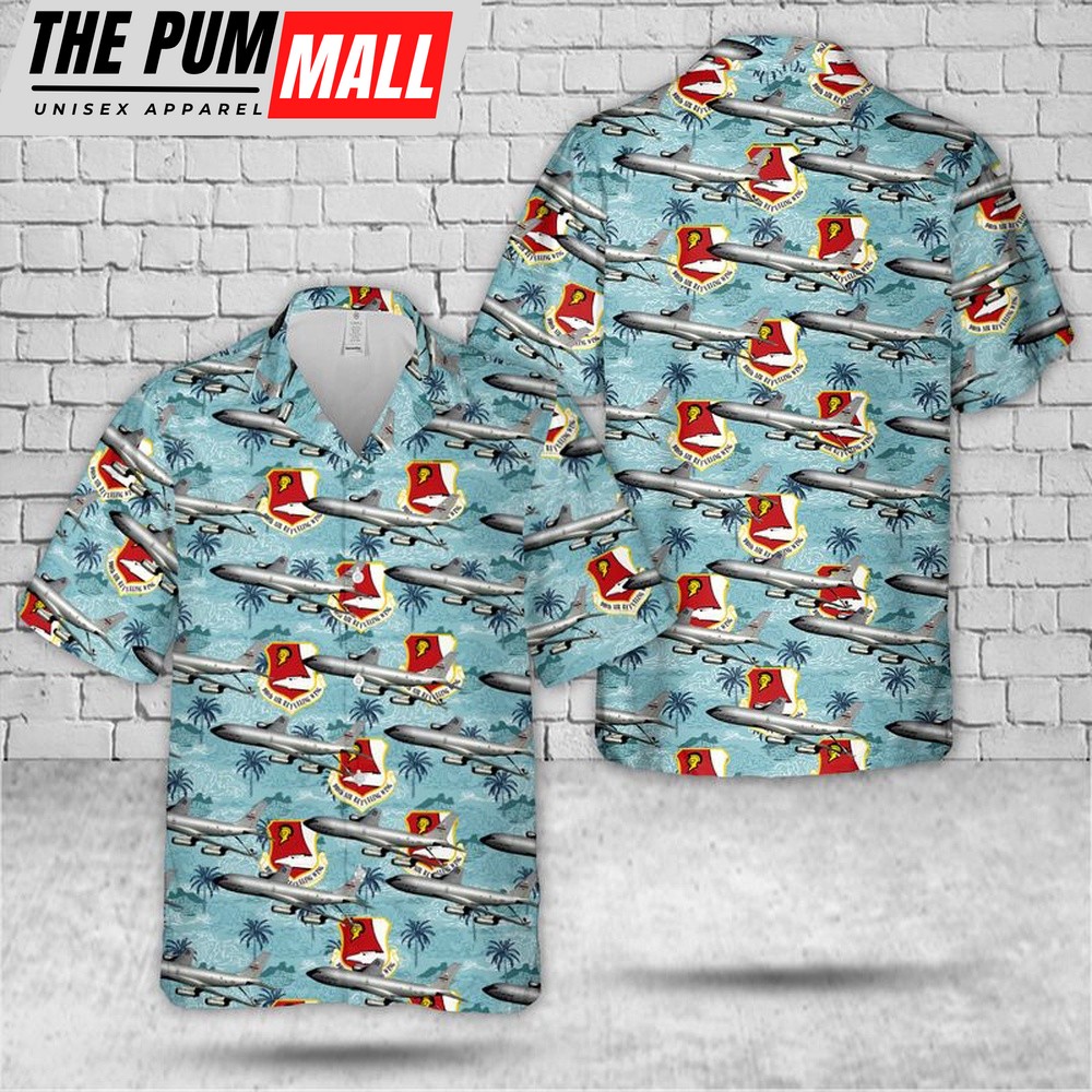 Air Force Hawaiian Shirt, US Air Force 940th Air Refueling Wing Boeing KC-135E Stratotanker (sn 57-1504) Hawaiian Shirt, Veteran Hawaiian Shirt