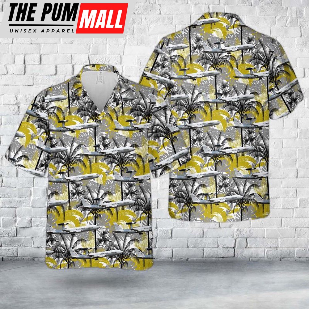 Air Force Hawaiian Shirt, US Air Force 963rd Airborne Air Control Squadron Boeing E-3 Sentry Hawaiian Shirt, Veteran Hawaiian Shirt