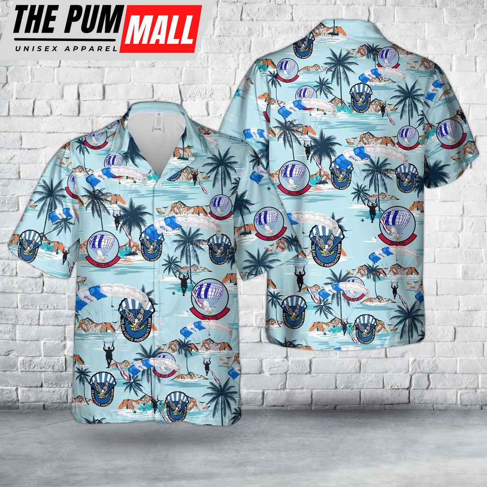 Air Force Hawaiian Shirt, US Air Force 98th Flying Training Squadron Parachute Team – Wings of Blue Hawaiian Shirt, Veteran Hawaiian Shirt