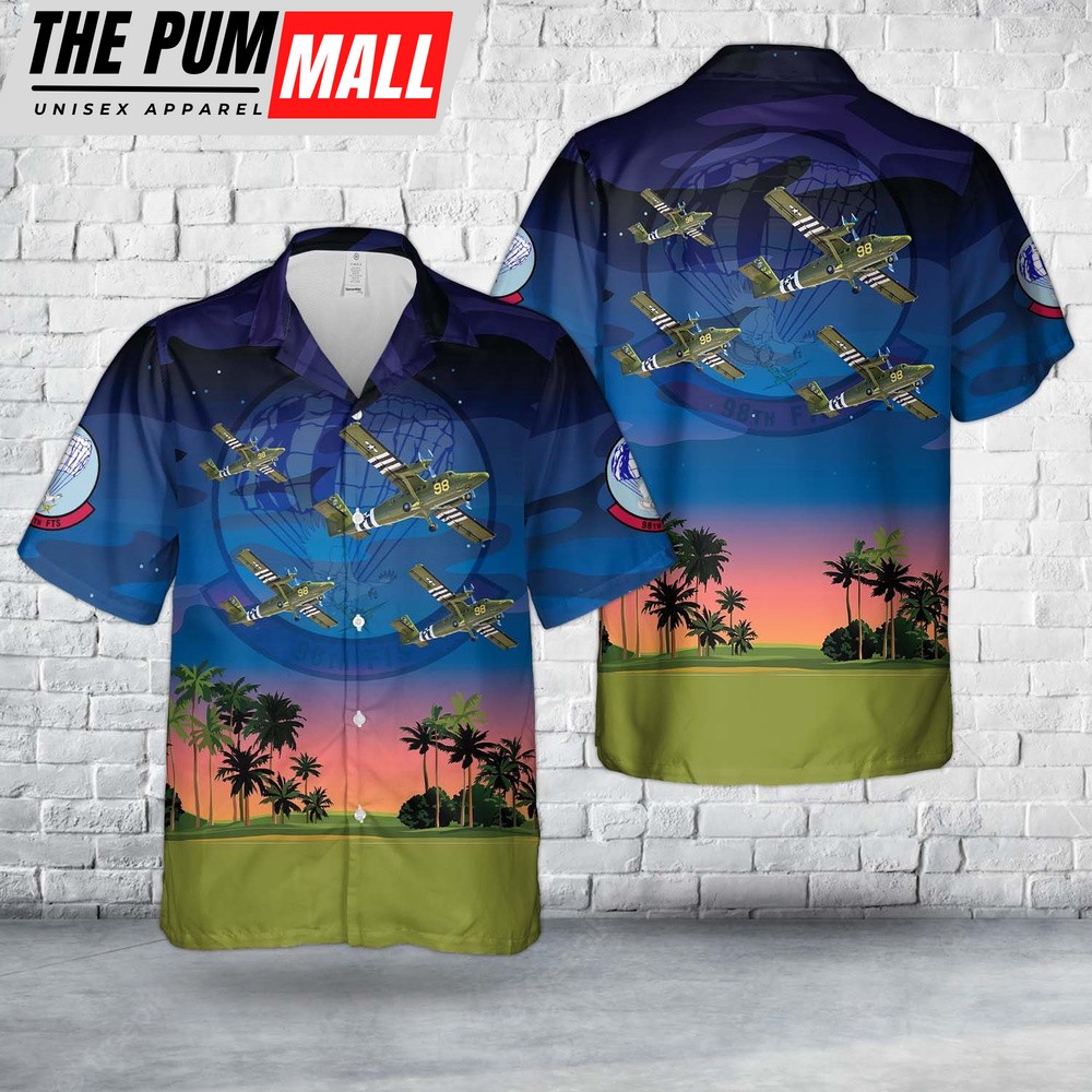 Air Force Hawaiian Shirt, US Air Force 98th Flying Training Squadron UV-18B Twin Otter Hawaiian Shirt, Veteran Hawaiian Shirt