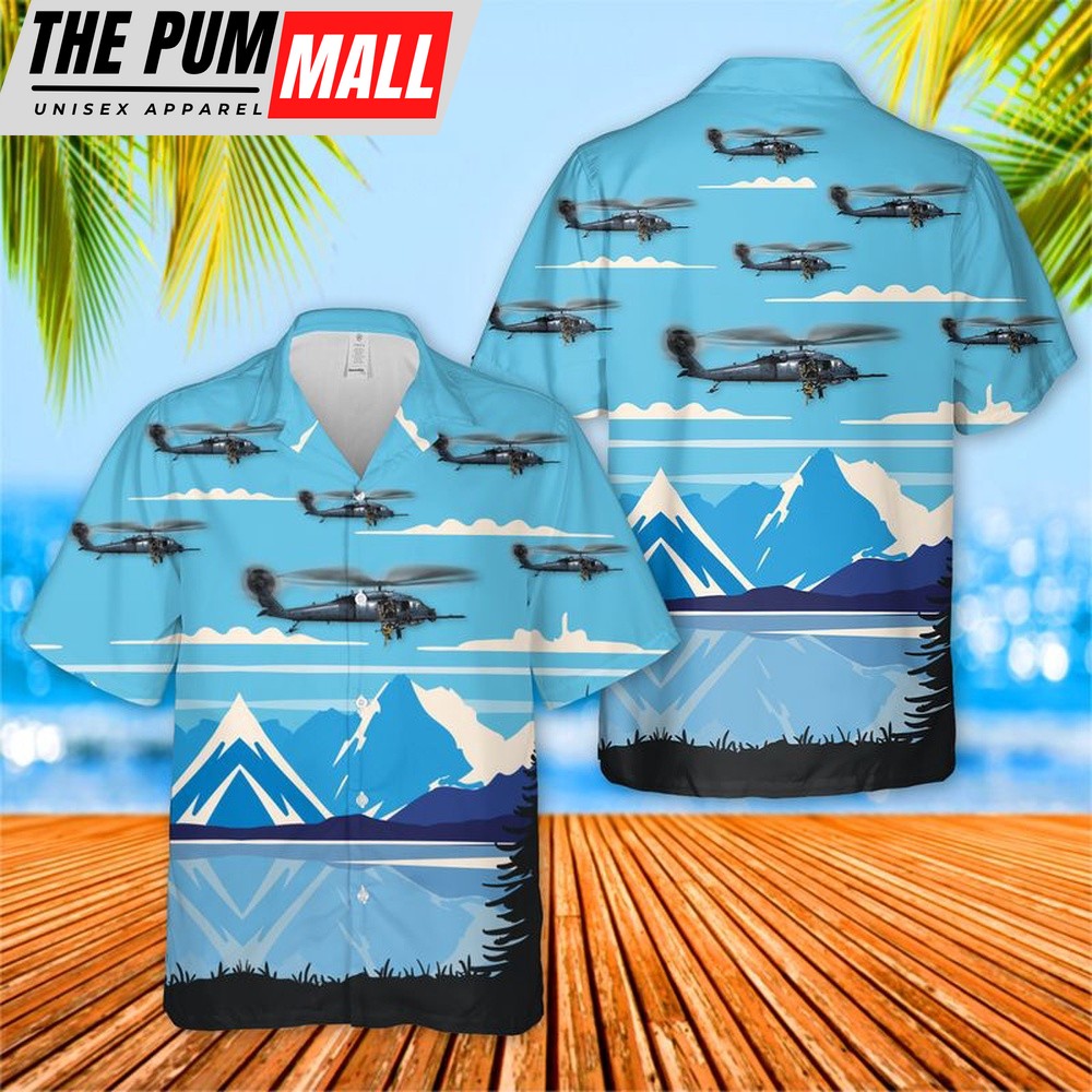 Air Force Hawaiian Shirt, US Air Force Alaska Air National Guard 210th Rescue Squadron HH-60G Pave Hawk Hawaiian Shirt, Veteran Hawaiian Shirt