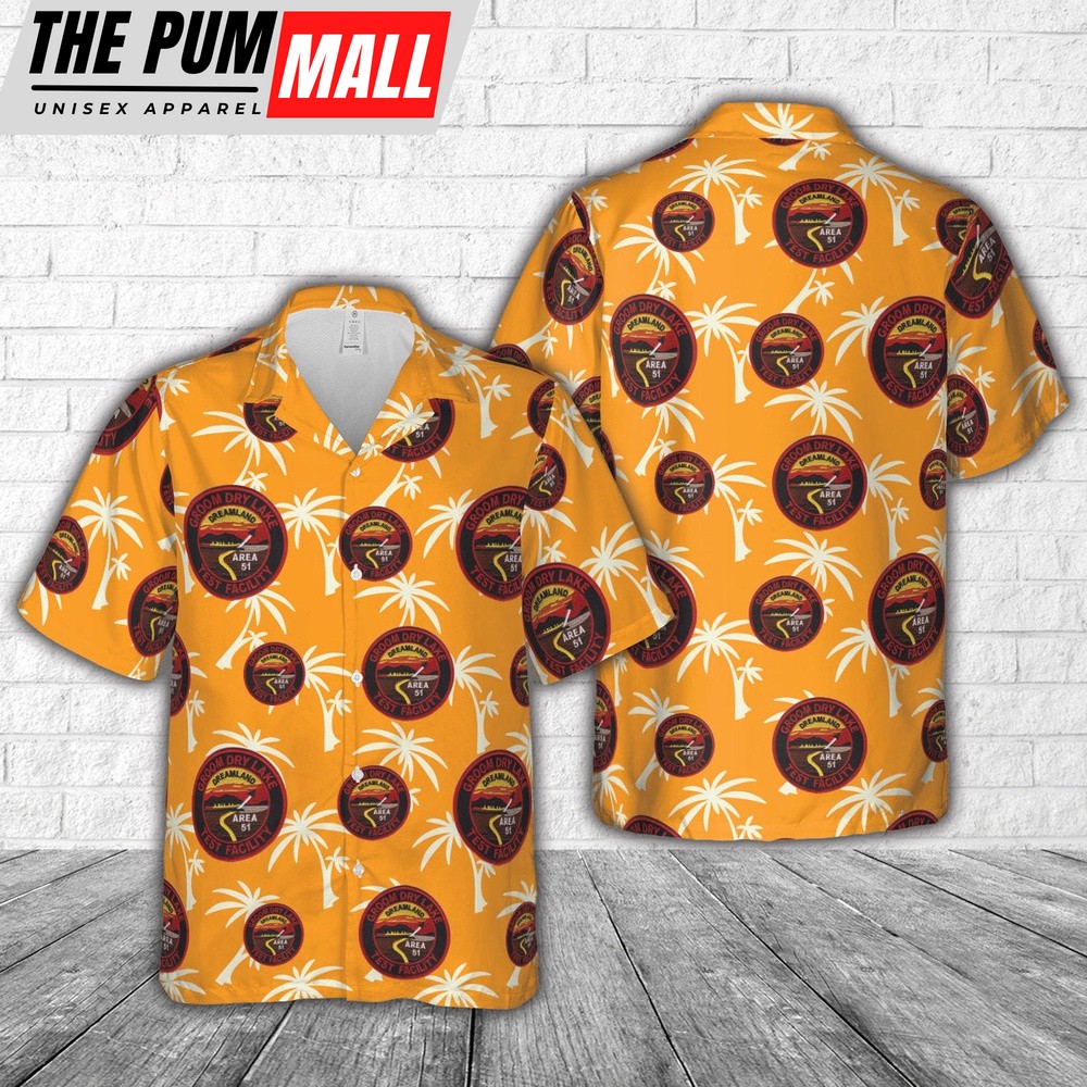 Air Force Hawaiian Shirt, US Air Force Area 51 Groom Dry Lake Test Dreamland Space Alien Research Hawaiian Shirt, Veteran Hawaiian Shirt