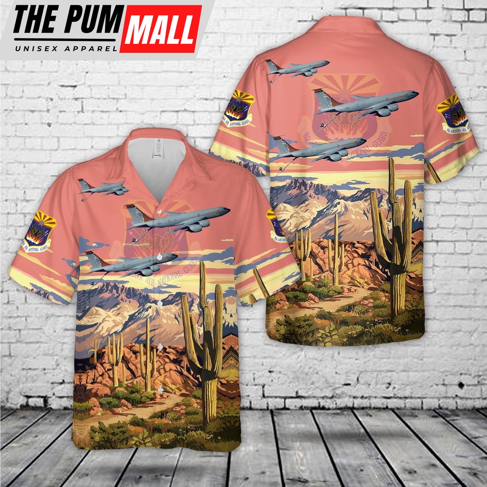 Air Force Hawaiian Shirt, US Air Force Arizona Air National Guard KC-135 Stratotanker Hawaiian Shirt, Veteran Hawaiian Shirt