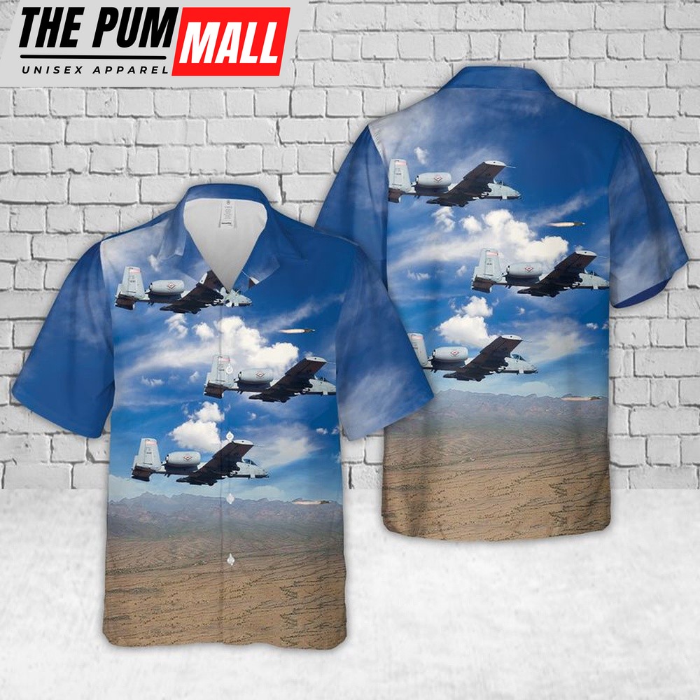 Air Force Hawaiian Shirt, US Air Force Arkansas Air National Guard A-10C Firing An AGM-65 Hawaiian Shirt, Veteran Hawaiian Shirt