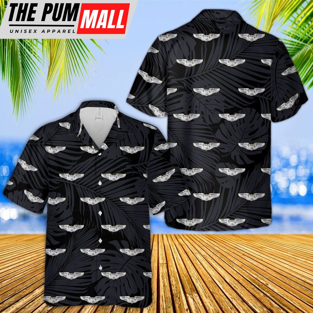Air Force Hawaiian Shirt, US Air Force Aviator Badge Air Force Pilot Hawaiian Shirt, Veteran Hawaiian Shirt