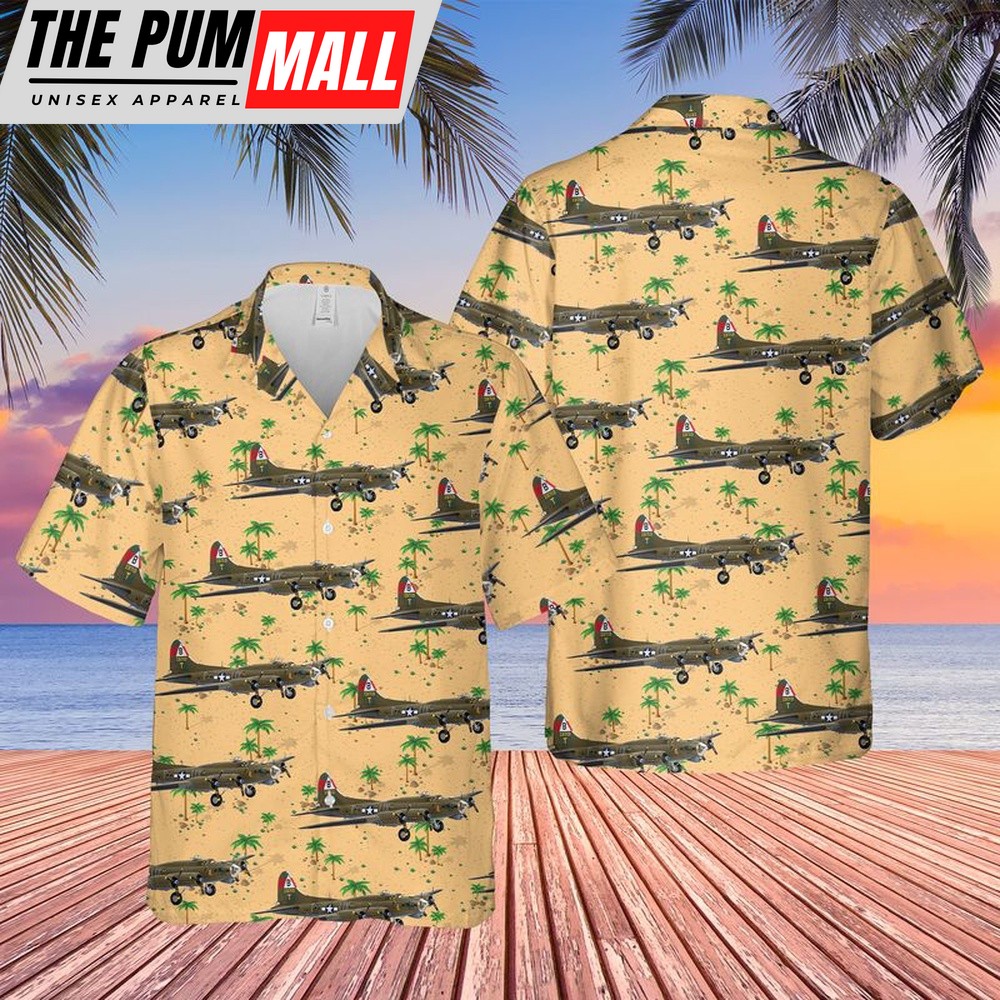 Air Force Hawaiian Shirt, US Air Force B-17G Flying Fortress 42-31713 ‘Snake Hips’ Of 92nd Bombardment Group Hawaiian Shirt
