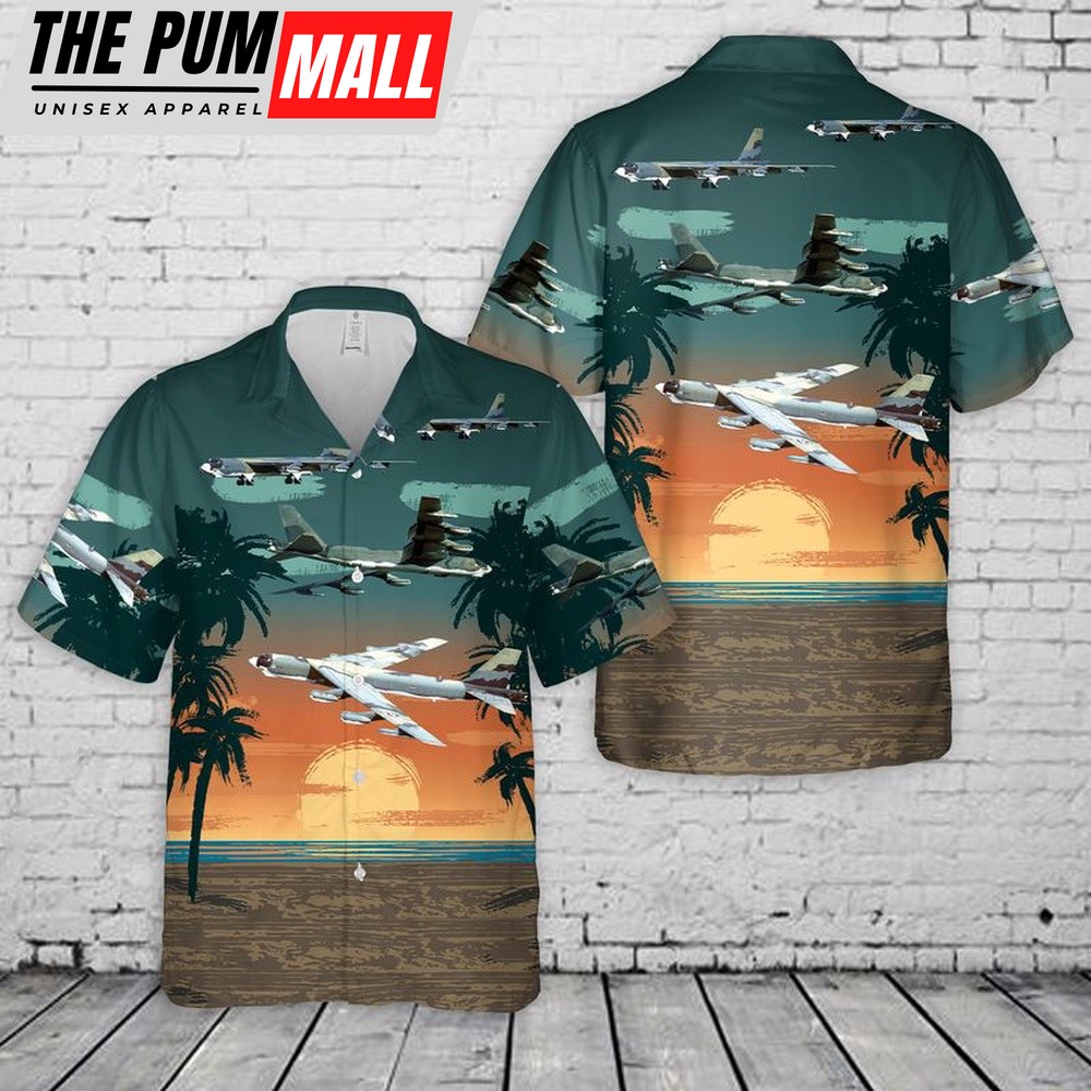 Air Force Hawaiian Shirt, US Air Force B-52 G Stratofortress Bomber airplane Hawaiian Shirt, Veteran Hawaiian Shirt