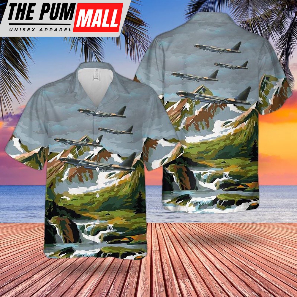 Air Force Hawaiian Shirt, US Air Force B-52D Stratofortress Bomber Hawaiian Shirt, Veteran Hawaiian Shirt