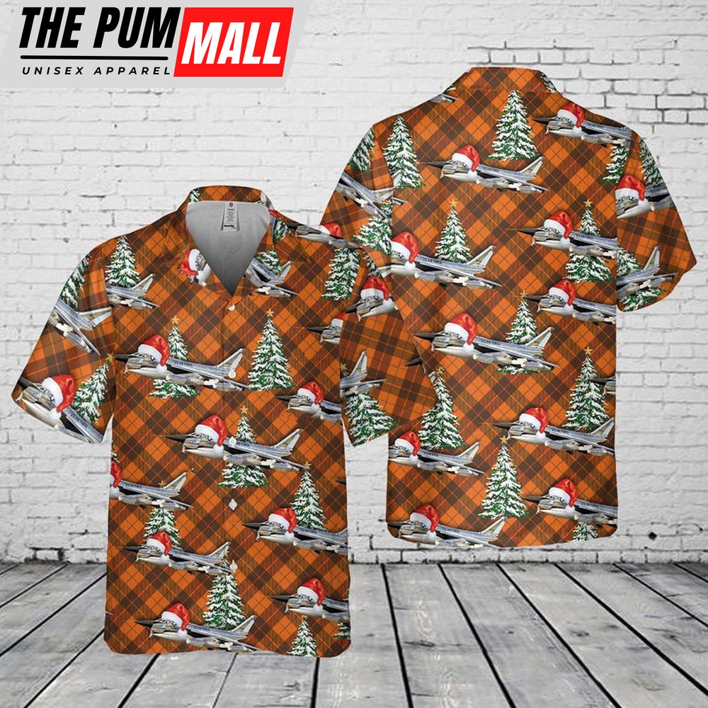 Air Force Hawaiian Shirt, US Air Force B-58A Hustler (AF Serial No. 59-2458), The Cowtown Hustler Christmas Pocket Hawaiian Shirt