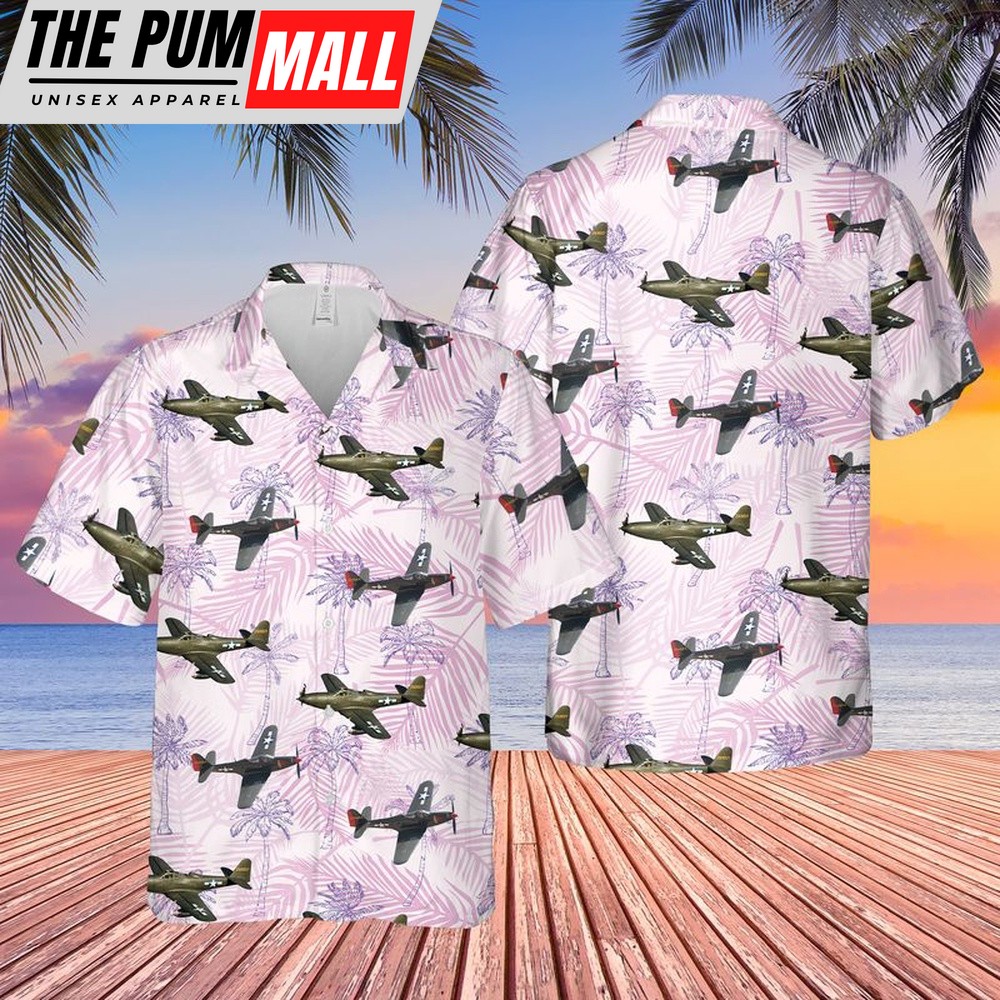 Air Force Hawaiian Shirt, US Air Force Bell P-63 Kingcobra Hawaiian Shirt, Veteran Hawaiian Shirt