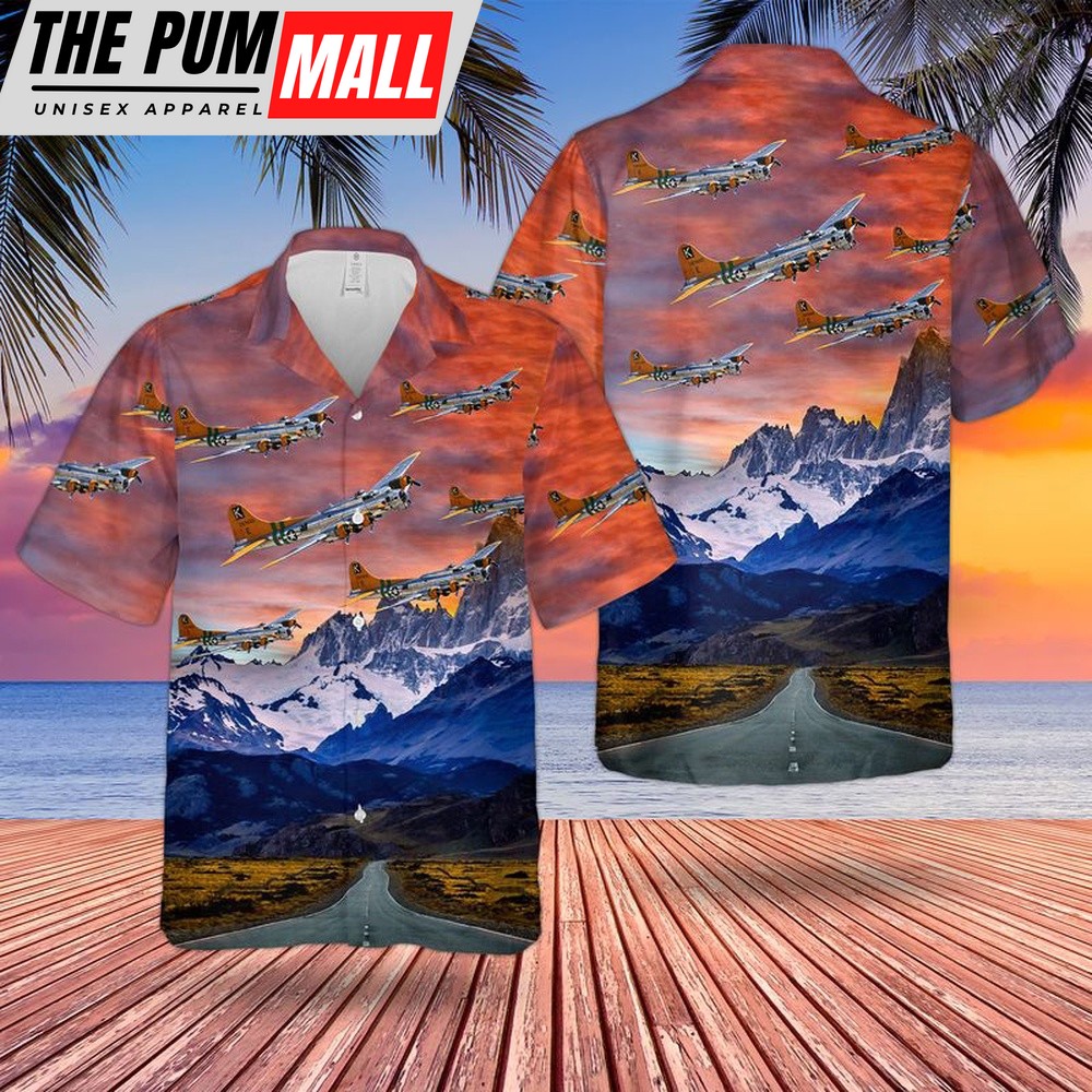 Air Force Hawaiian Shirt, US Air Force Boeing B-17 Flying Fortress Fuddy Duddy Hawaiian Shirt, Veteran Hawaiian Shirt