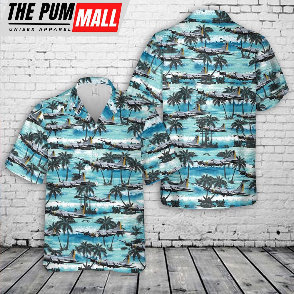 Air Force Hawaiian Shirt, US Air Force Boeing B-17 Flying Fortress Liberty Belle Hawaiian Shirt, Veteran Hawaiian Shirt