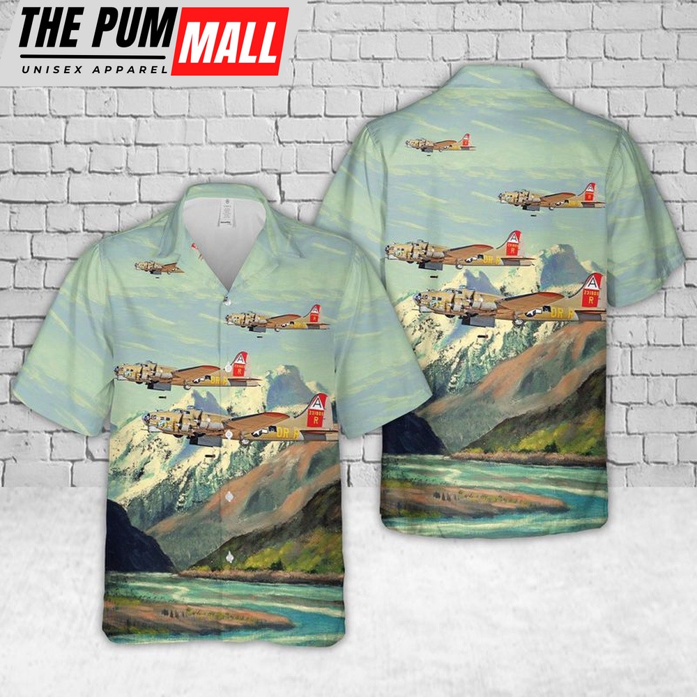 Air Force Hawaiian Shirt, US Air Force Boeing B-17 Flying Fortress Nine o Nine Hawaiian Shirt, Veteran Hawaiian Shirt