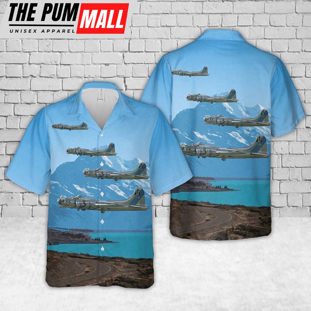 Air Force Hawaiian Shirt, US Air Force Boeing B-17 Flying Fortress Sentimental Journey Hawaiian Shirt, Veteran Hawaiian Shirt