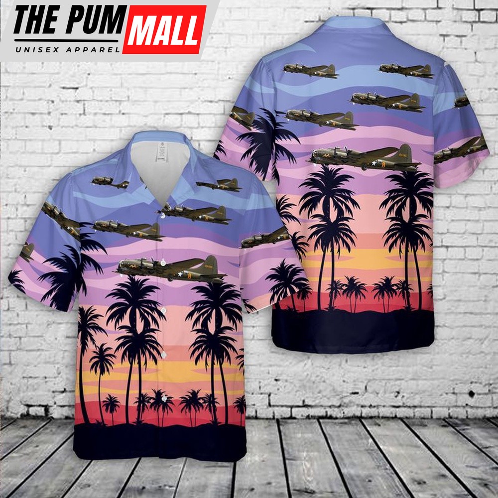 Air Force Hawaiian Shirt, US Air Force Boeing B-17G Flying Fortress Sally B Hawaiian Shirt, Veteran Hawaiian Shirt