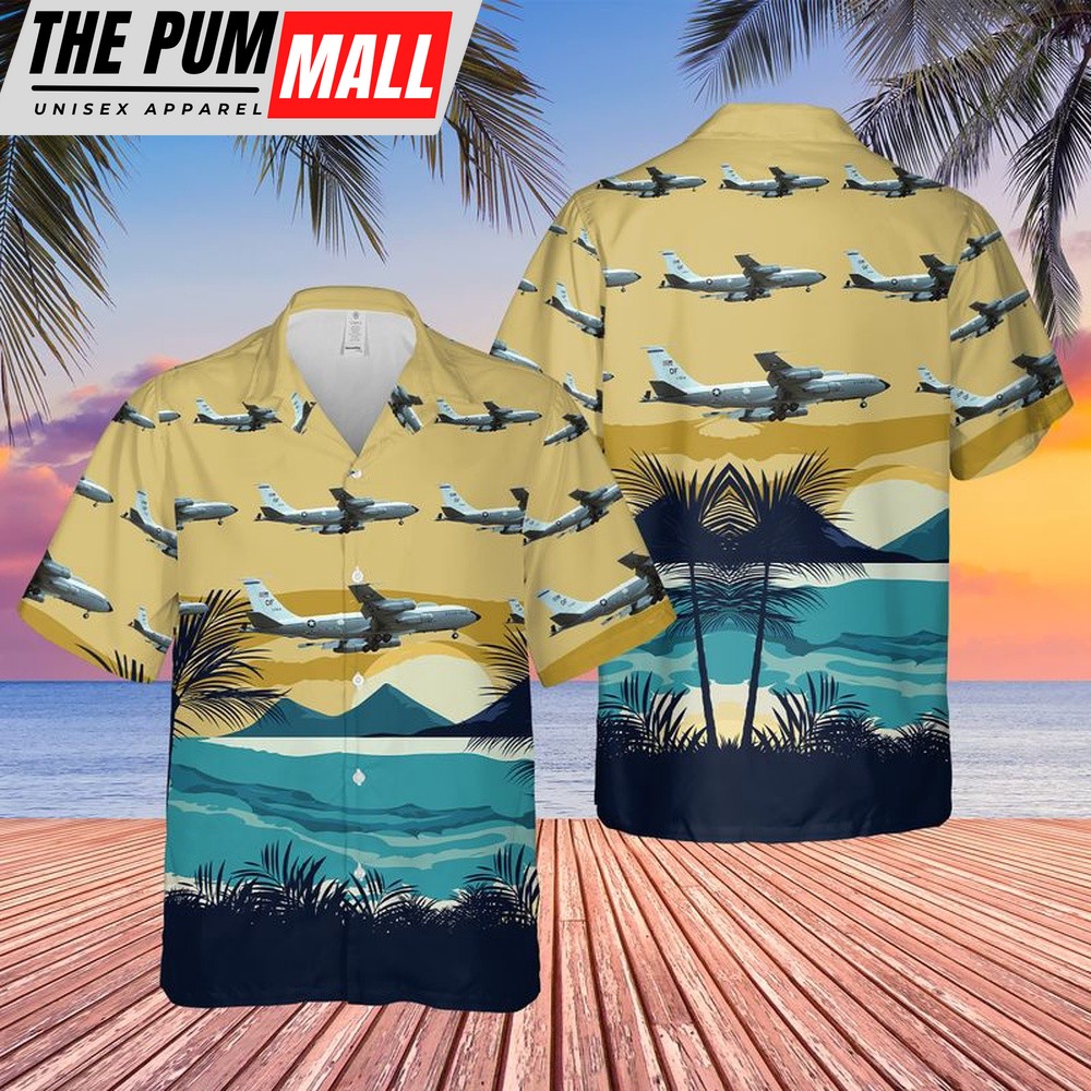 Air Force Hawaiian Shirt, US Air Force Boeing EC-135 Looking Glass Hawaiian Shirt, Veteran Hawaiian Shirt