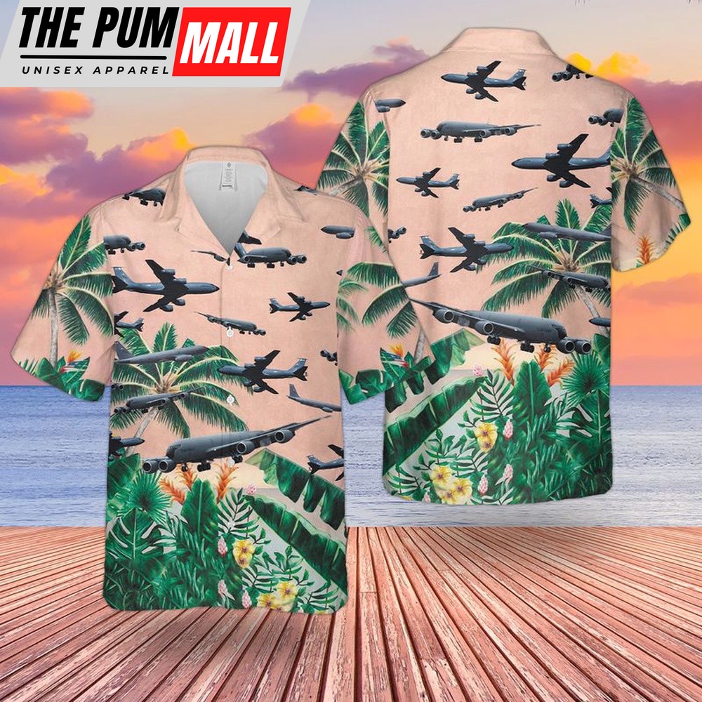 Air Force Hawaiian Shirt, US Air Force Boeing KC-135R Hawaiian Shirt, Veteran Hawaiian Shirt