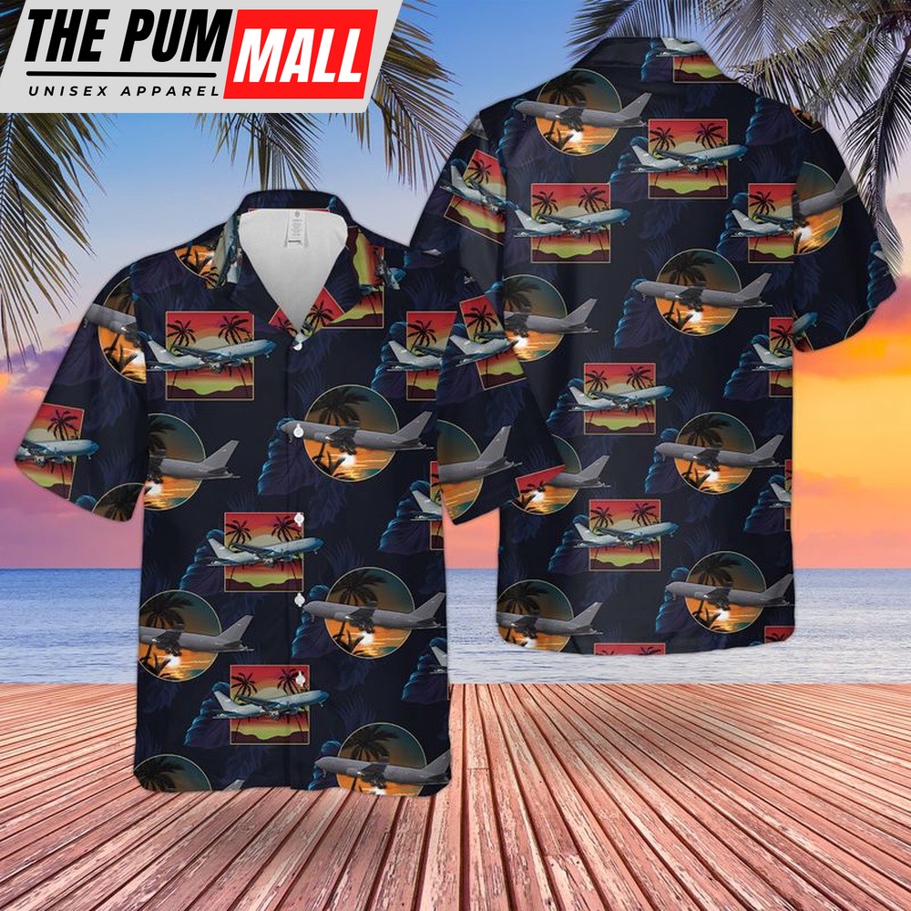 Air Force Hawaiian Shirt, US Air Force Boeing KC-46 Pegasus Hawaiian Shirt, Veteran Hawaiian Shirt