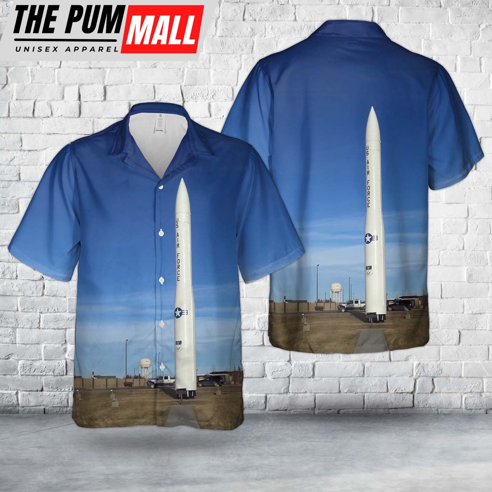 Air Force Hawaiian Shirt, US Air Force Boeing LGM-30G Minuteman III ICBM Hawaiian Shirt, Veteran Hawaiian Shirt