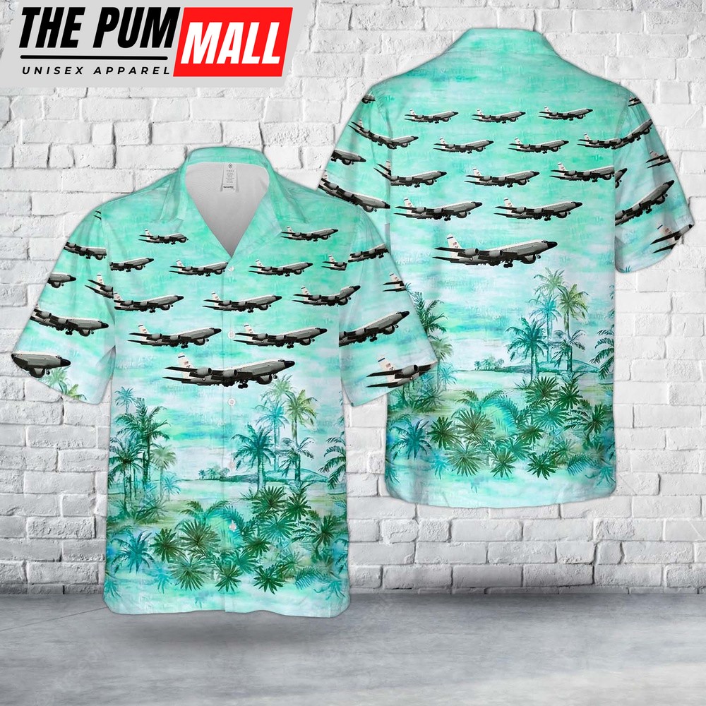 Air Force Hawaiian Shirt, US Air Force Boeing RC-135V Rivet Joint (739-445B) 63-9792 Hawaiian Shirt, Veteran Hawaiian Shirt