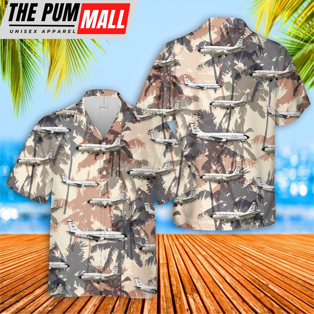 Air Force Hawaiian Shirt, US Air Force Boeing T-43 Gator Hawaiian Shirt, Veteran Hawaiian Shirt