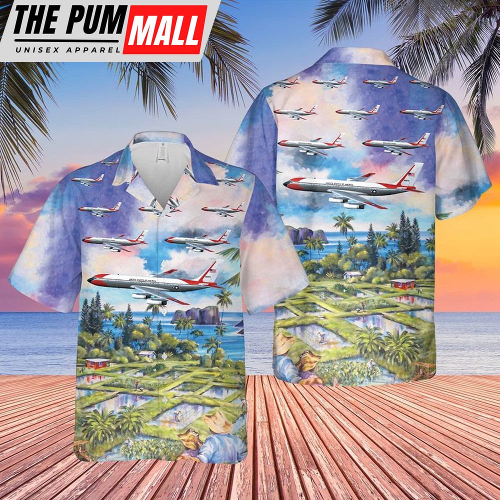 Air Force Hawaiian Shirt, US Air Force Boeing VC-137A Hawaiian Shirt, Veteran Hawaiian Shirt
