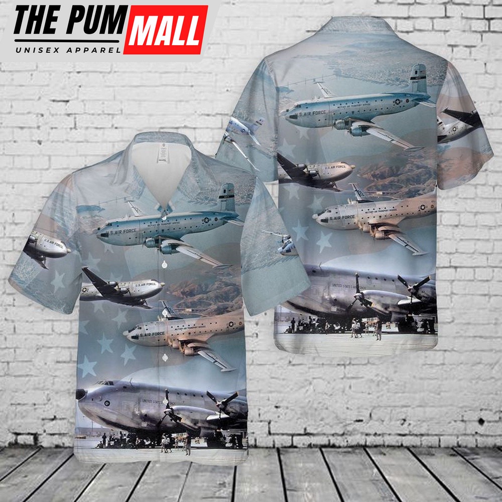 Air Force Hawaiian Shirt, US Air Force C-124 Globemaster II Old Shaky Hawaiian Shirt, Veteran Hawaiian Shirt