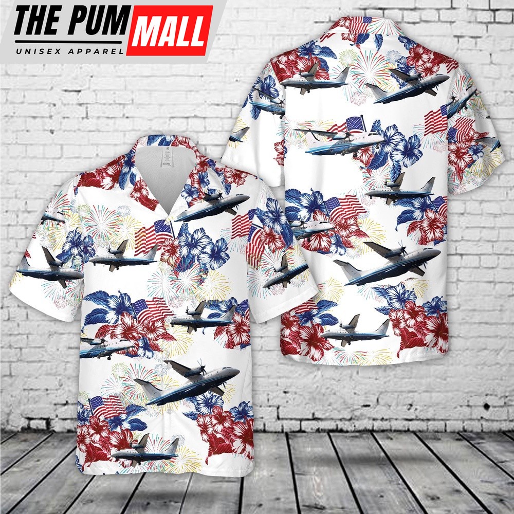 Air Force Hawaiian Shirt, US Air Force C-146A Wolfhound, 4th Of July Hawaiian Shirt, Veteran Hawaiian Shirt