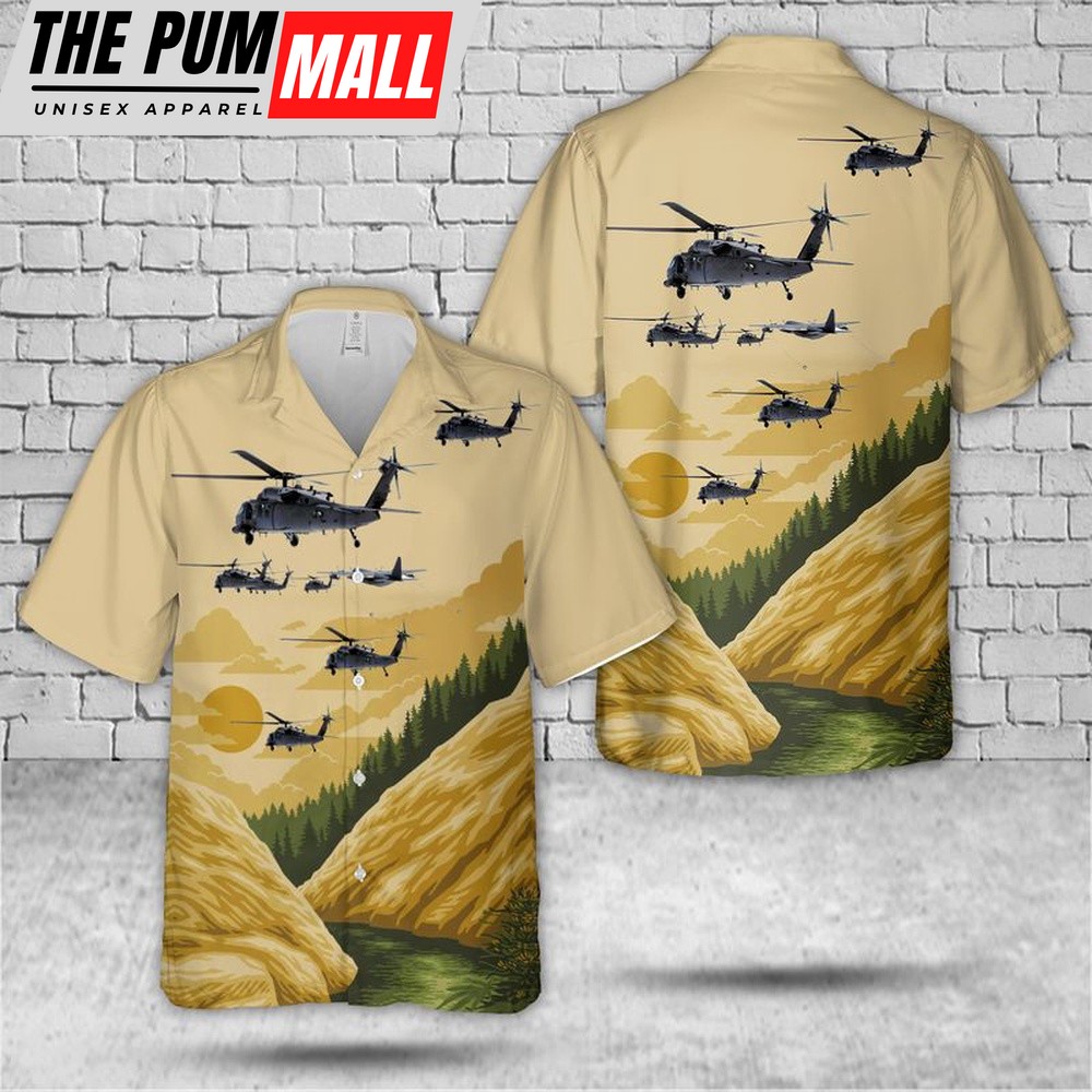Air Force Hawaiian Shirt, US Air Force California Air National Guard 129th Rescue Wing HH-60G Pave Hawks And HC-130J Combat King II’s Hawaiian Shirt