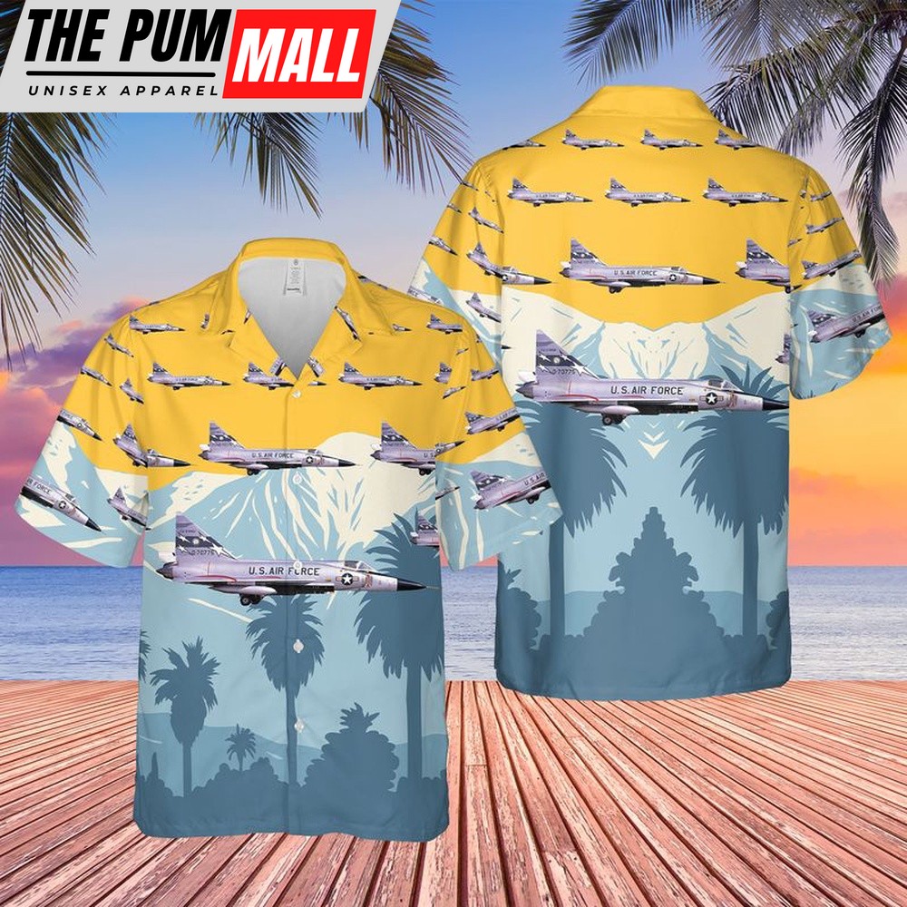 Air Force Hawaiian Shirt, US Air Force California Air National Guard 196th FIS Convair F-102A Delta Dagger Hawaiian Shirt, Veteran Hawaiian Shirt