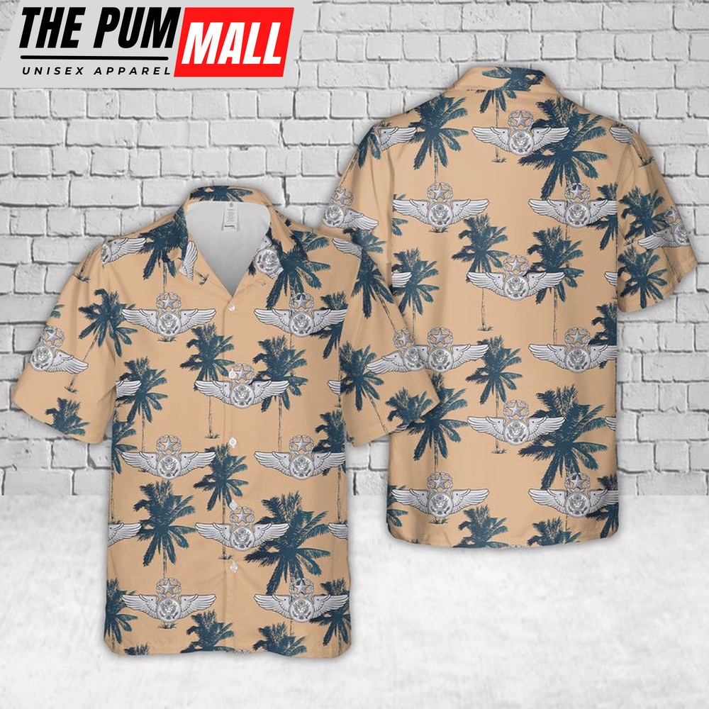 Air Force Hawaiian Shirt, US Air Force Chief Enlisted Aircrew Hawaiian Shirt, Veteran Hawaiian Shirt