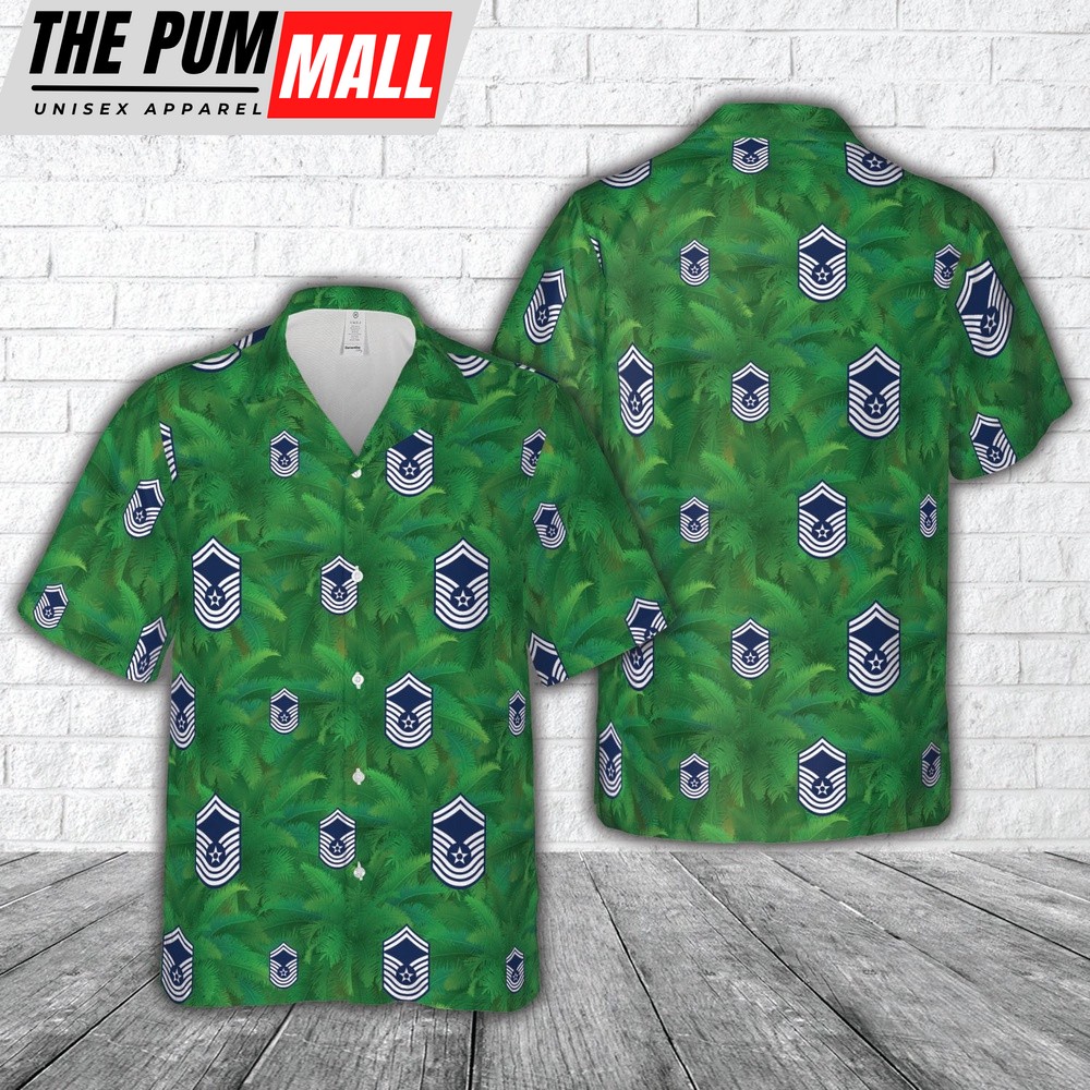 Air Force Hawaiian Shirt, US Air Force Chief Master Sergeant 1967-1991 insignia Hawaiian Shirt, Veteran Hawaiian Shirt