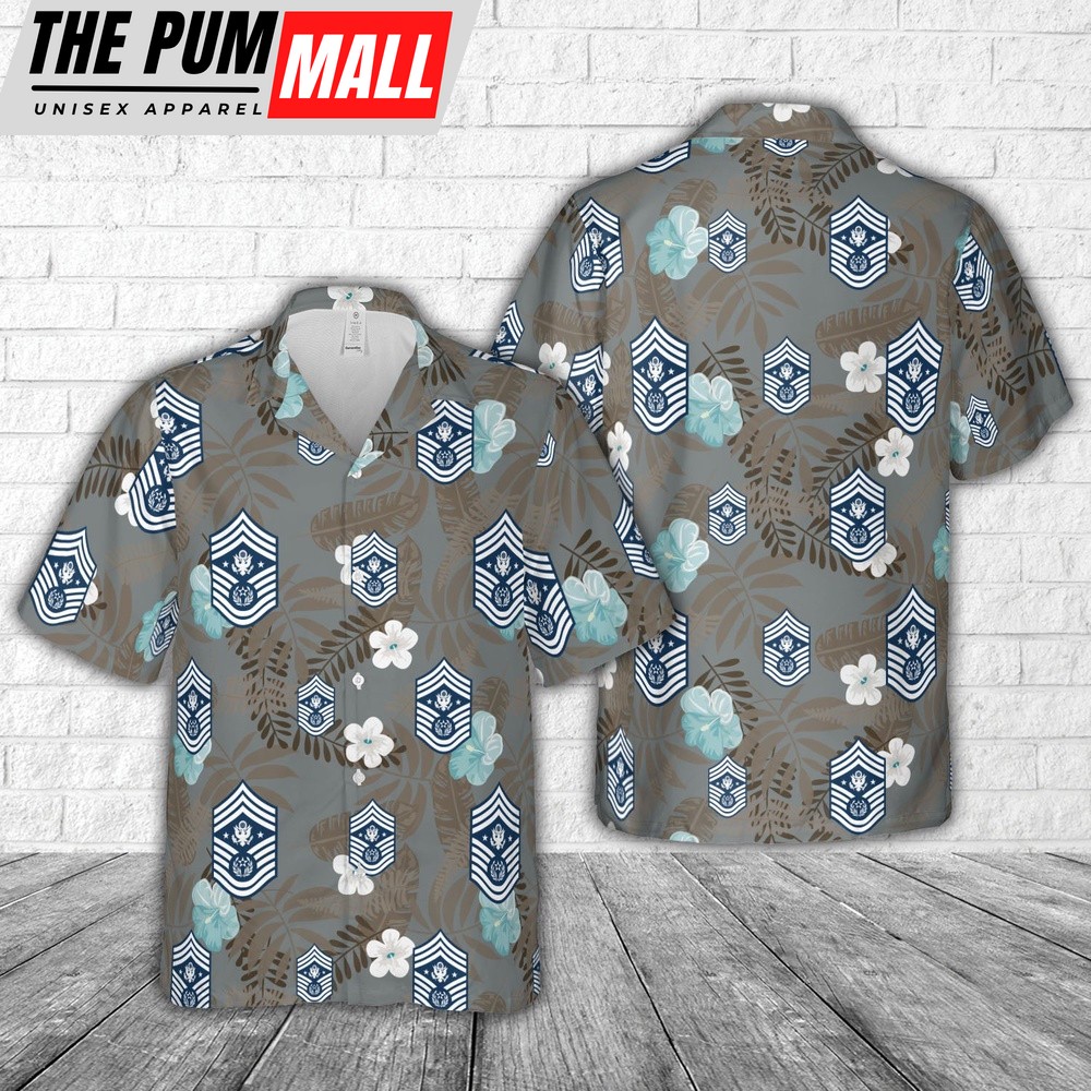 Air Force Hawaiian Shirt, US Air Force Chief Master Sergeant of the Air Force 2004-present insignia Hawaiian Shirt, Veteran Hawaiian Shirt