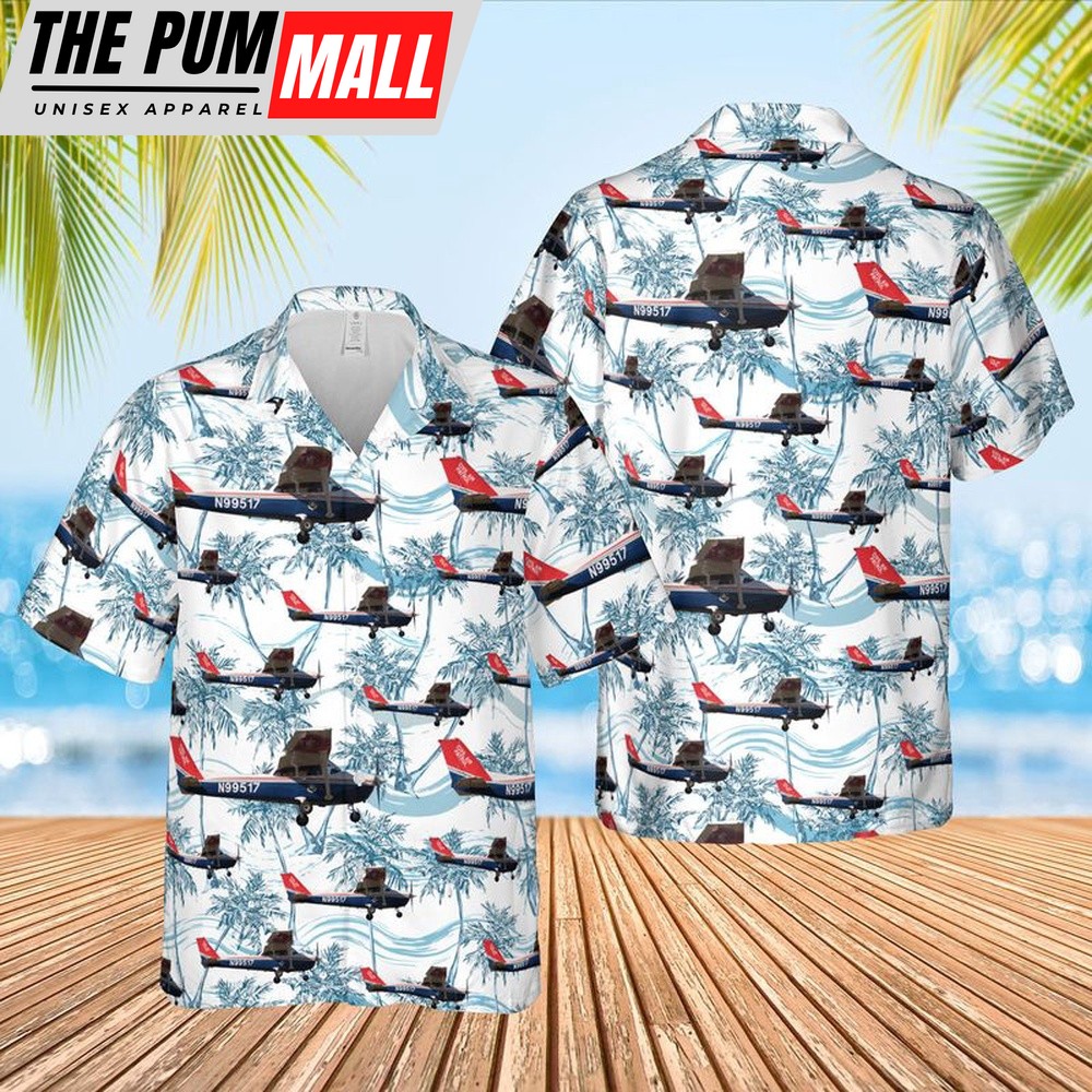 Air Force Hawaiian Shirt, US Air Force Civil Air Patrol Cessna 172P Skyhawk Hawaiian Shirt, Veteran Hawaiian Shirt
