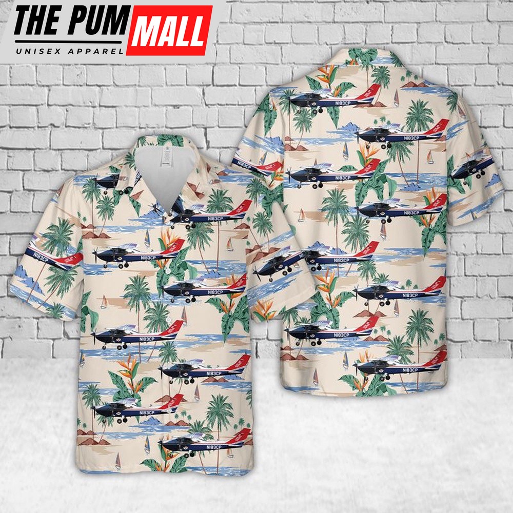Air Force Hawaiian Shirt, US Air Force Civil Air Patrol Cessna 182T Skylane Hawaiian Shirt, Veteran Hawaiian Shirt