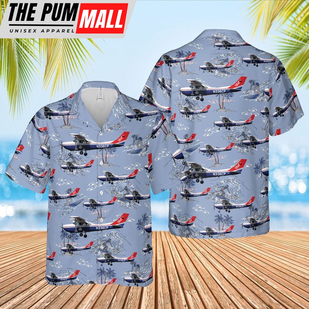 Air Force Hawaiian Shirt, US Air Force Civil Air Patrol Cessna T182T Turbo Skylane Hawaiian Shirt, Veteran Hawaiian Shirt