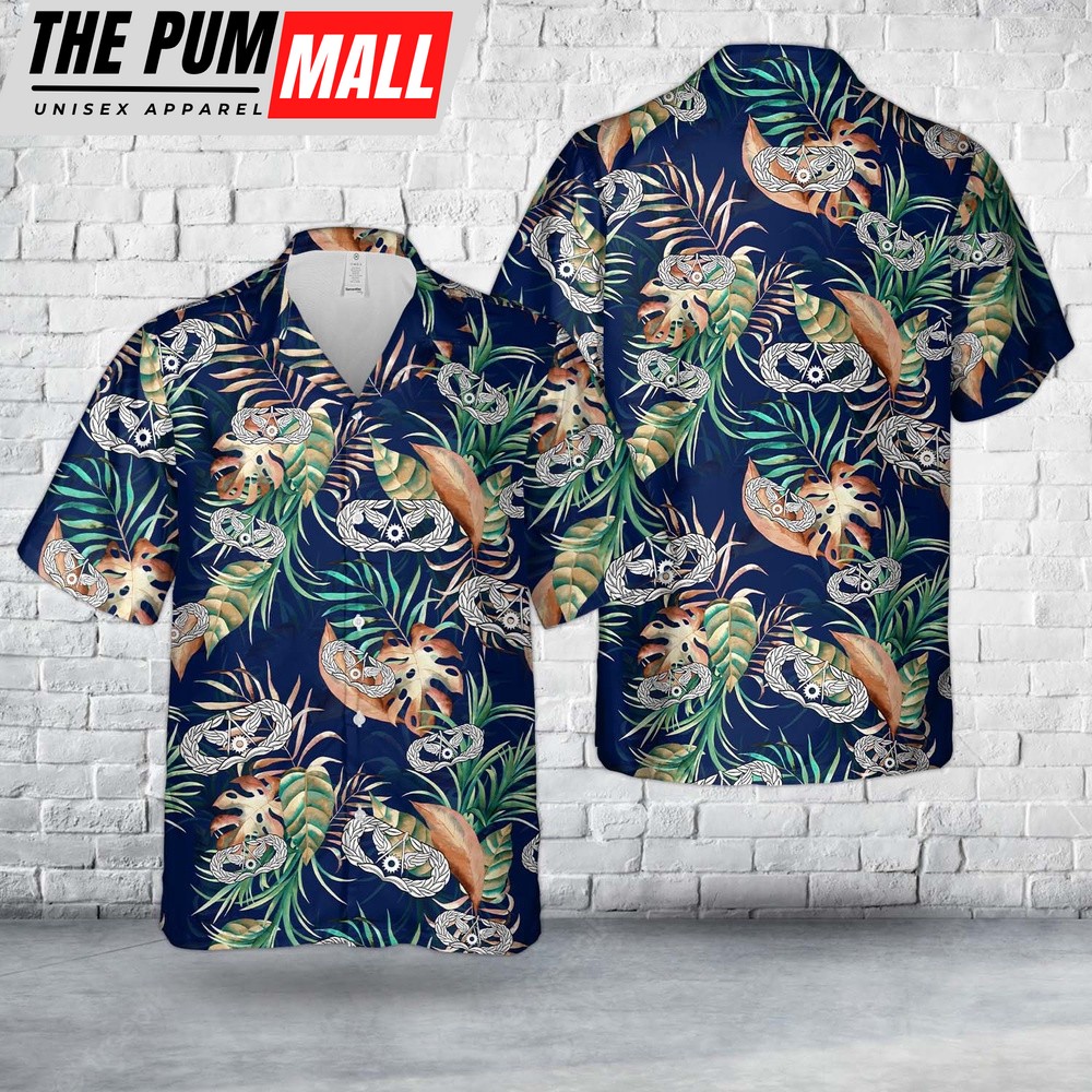 Air Force Hawaiian Shirt, US Air Force Civil Engineer Badge Hawaiian Shirt, Veteran Hawaiian Shirt