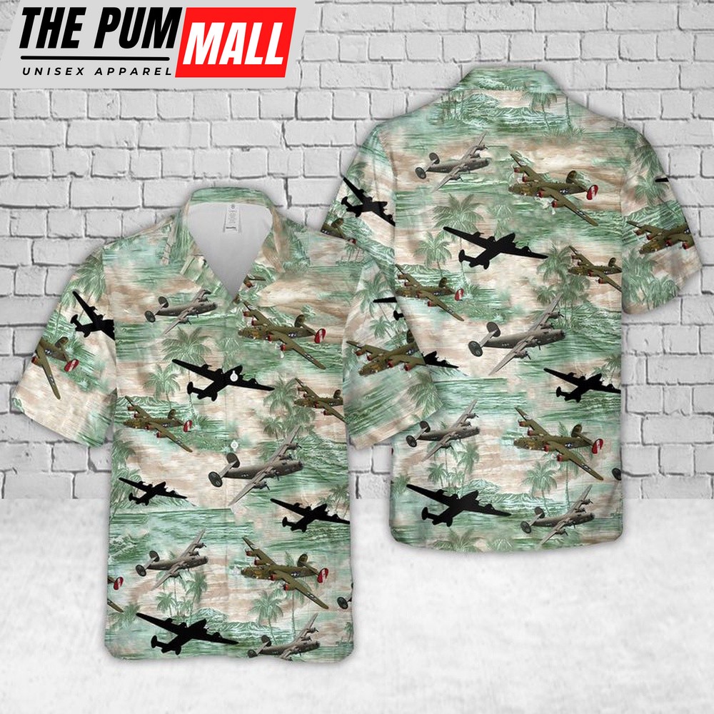 Air Force Hawaiian Shirt, US Air Force Consolidated B-24 Liberator In WW2 Hawaiian Shirt, Veteran Hawaiian Shirt