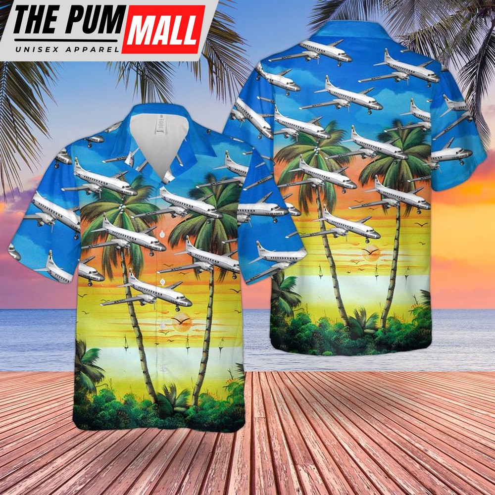 Air Force Hawaiian Shirt, US Air Force Convair C-131 Samaritan Hawaiian Shirt, Veteran Hawaiian Shirt