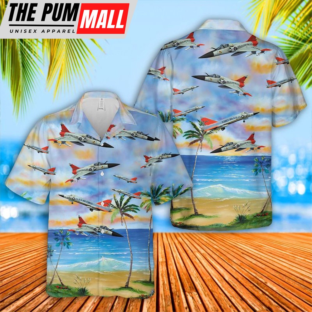 Air Force Hawaiian Shirt, US Air Force Convair F-102 Delta Dagger Hawaiian Shirt, Veteran Hawaiian Shirt