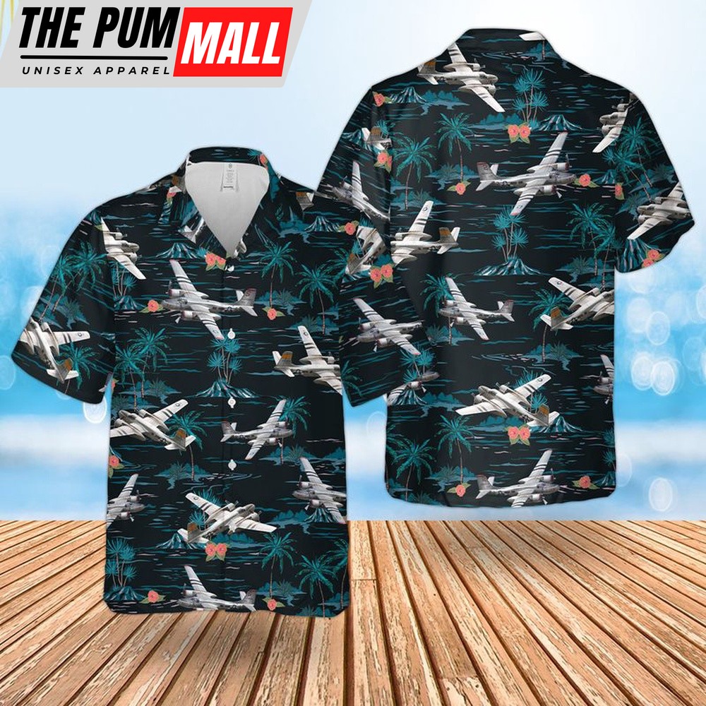 Air Force Hawaiian Shirt, US Air Force Douglas A-26 Invader Hawaiian Shirt, Veteran Hawaiian Shirt