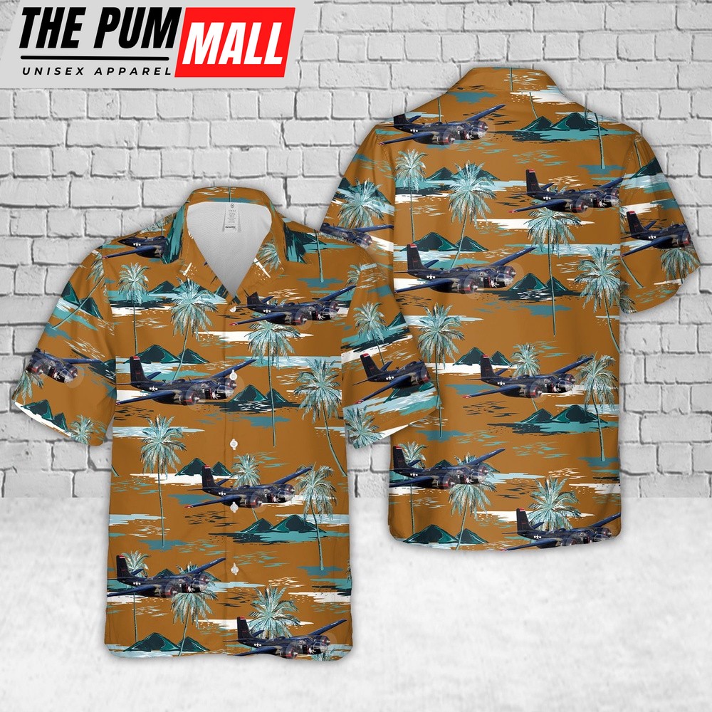 Air Force Hawaiian Shirt, US Air Force Douglas A-26 Invader In WWII Hawaiian Shirt, Veteran Hawaiian Shirt