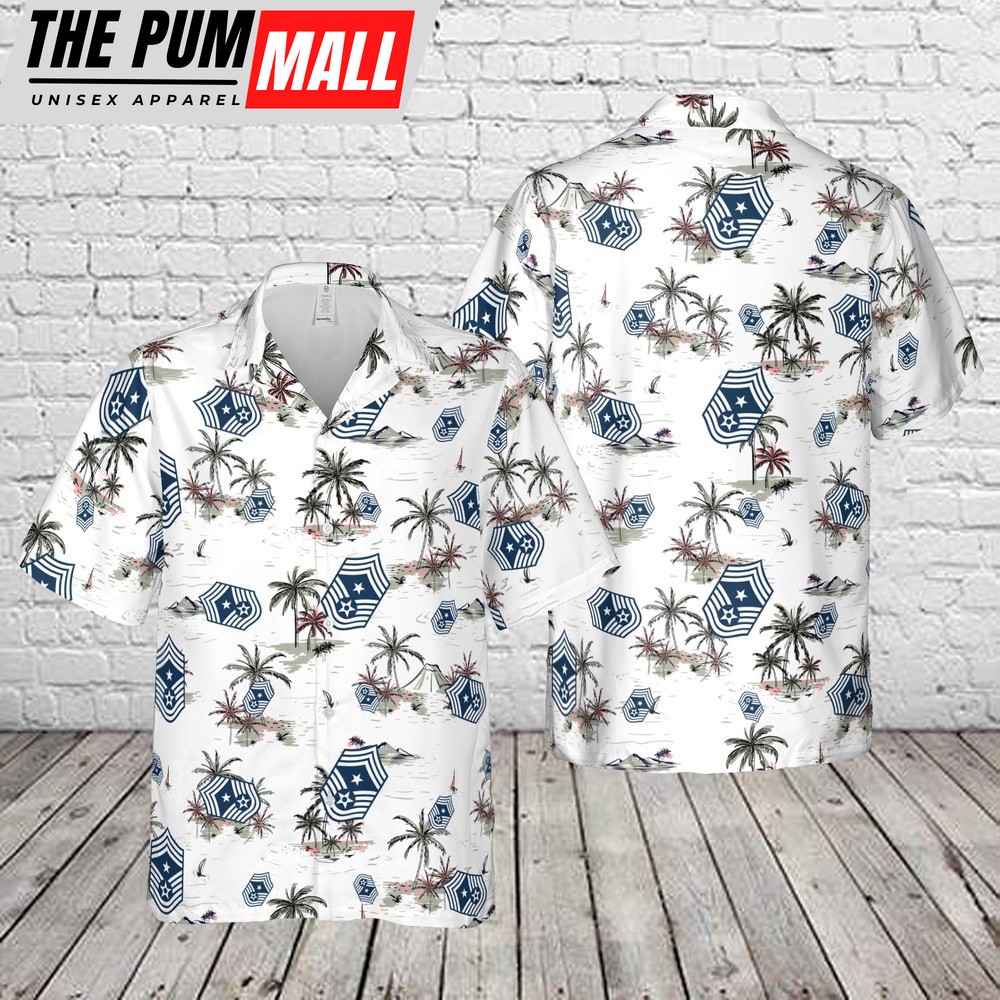 Air Force Hawaiian Shirt, US Air Force E9c Command chief master sergeant Hawaiian Shirt, Veteran Hawaiian Shirt