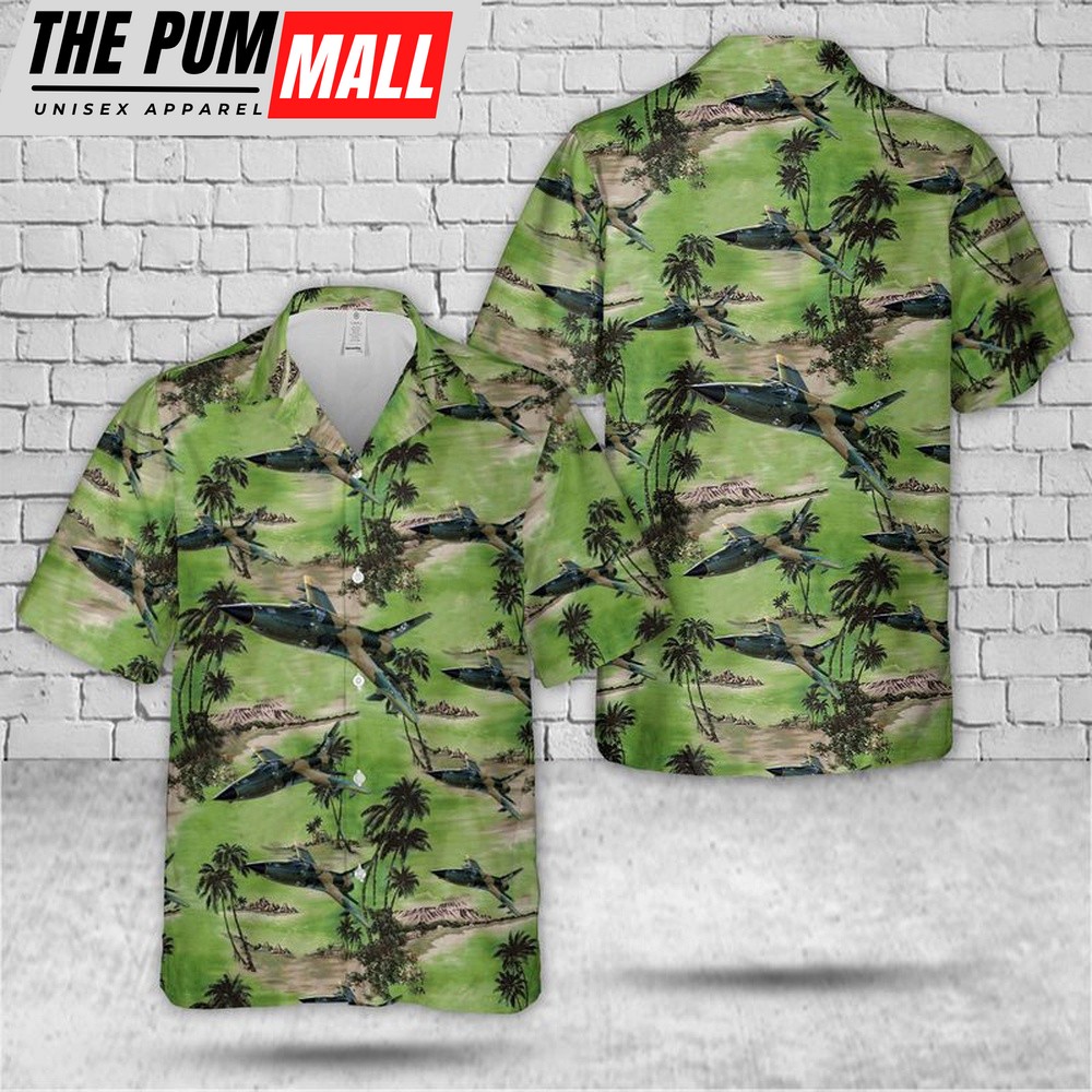 Air Force Hawaiian Shirt, US Air Force F-105 Wild Weasel Hawaiian Shirt, Veteran Hawaiian Shirt