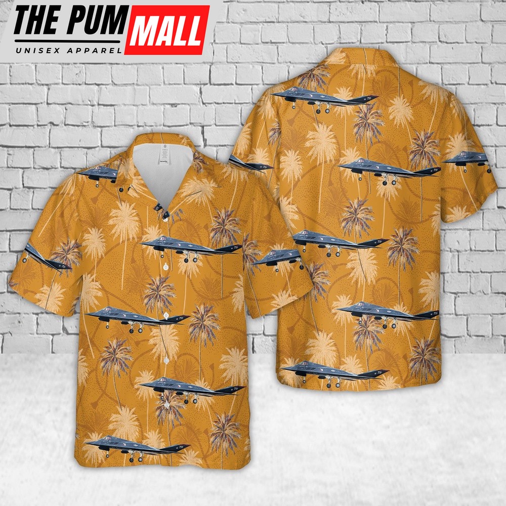 Air Force Hawaiian Shirt, US Air Force F-117A F-117 Nighthawk (Stealth Fighter) 40 Years of Owning the Night Hawaiian Shirt, Veteran Hawaiian Shirt