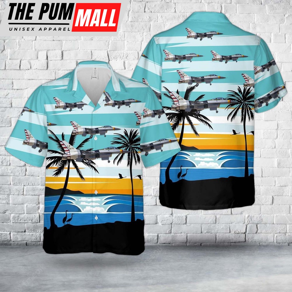 Air Force Hawaiian Shirt, US Air Force F-16 Fighting Falcon 310th Fighter Squadron Hawaiian Shirt, Veteran Hawaiian Shirt