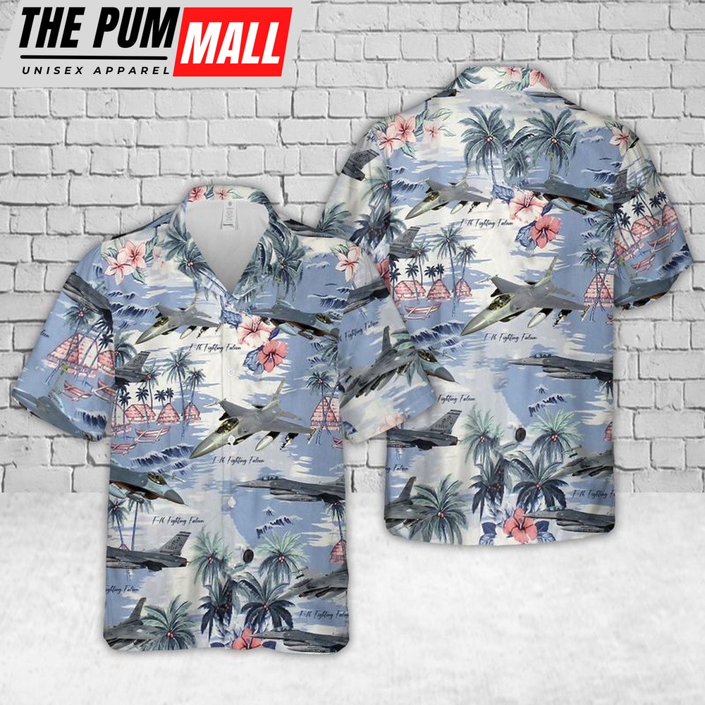 Air Force Hawaiian Shirt, US Air Force F-16 Fighting Falcon Hawaiian Shirt, Veteran Hawaiian Shirt