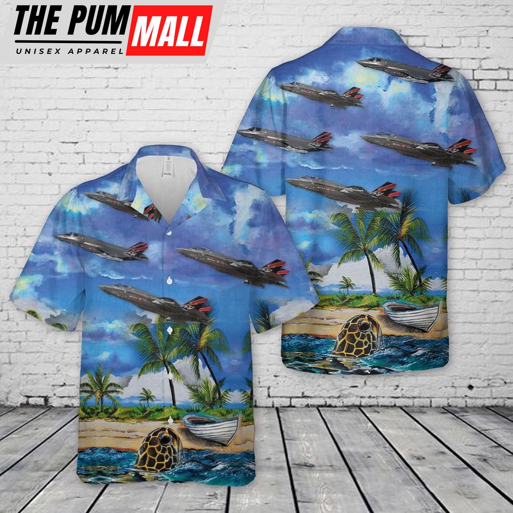Air Force Hawaiian Shirt, US Air Force F-35A Lightning II AF-01 Hawaiian Shirt, Veteran Hawaiian Shirt